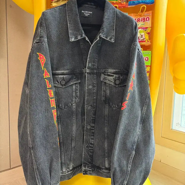 [BUNJANG] Balenciaga Metal Black Denim Jacket / [2]발렌시아가 메탈 흑청데님 자켓