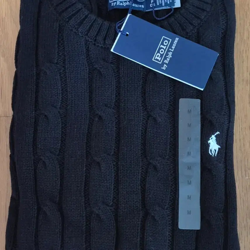 [BUNJANG] Polo Ralph Lauren Cable Knit Short Sleeve Knit Black M / 폴로 랄프로렌 꽈배기 케이블 반팔 니트 블랙