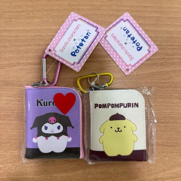 [BUNJANG] Sanrio Kuromi & Pompompurin Mini Pouch with Carabiner / 새상품 산리오 쿠로미 폼폼푸린 미니 파우치 카라비너