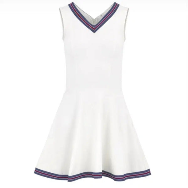 [BUNJANG] Anden We Dance Tennis/Golf Dress White V-Neck Color Block / 테니스/골프 원피스 흰색 V넥 라인 포인트(새상품)-앤덴위댄스