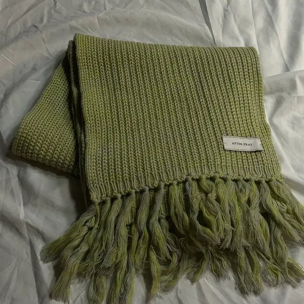 [BUNJANG] After Pray Intarsia Scarf Lime / 애프터프레이 인타르시아 머플러 라임