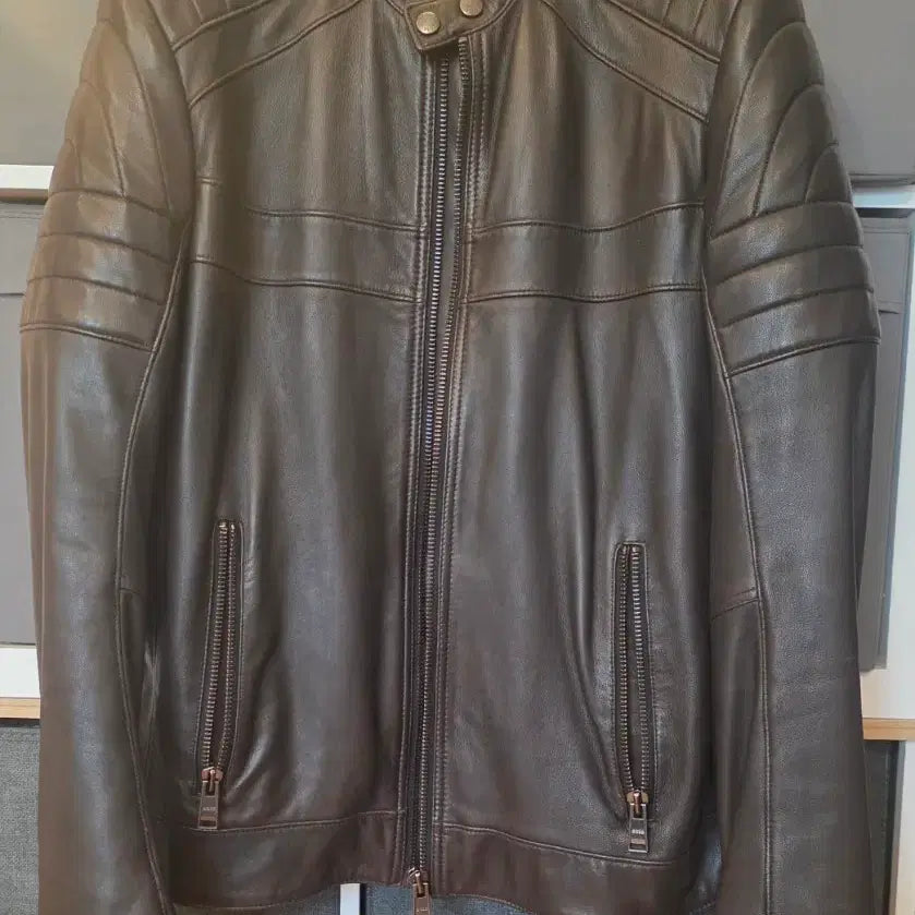 [BUNJANG] Hugo Boss Brown Leather Jacket / 휴고보스 브라운 가죽 자켓 팝니다
