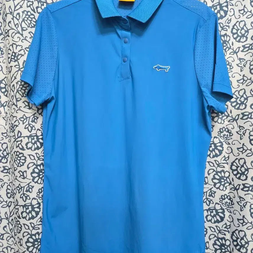 [BUNJANG] Louis Castel Golf Wear Women's Coolmax Short-Sleeve Polo T-Shirt - Blue / 루이까스텔 골프웨어 여성 쿨맥스 반팔 카라티 블루