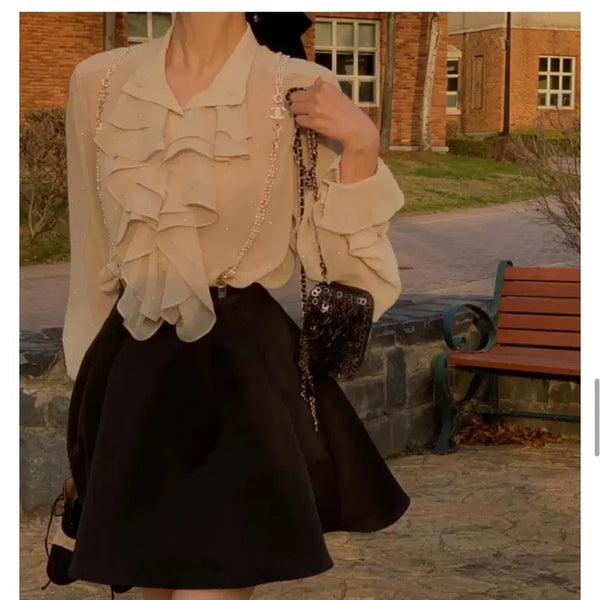 [BUNJANG] Secooky Chalans Blouse Beige S / 서쿠키 샬랑블라우스 베이지 s