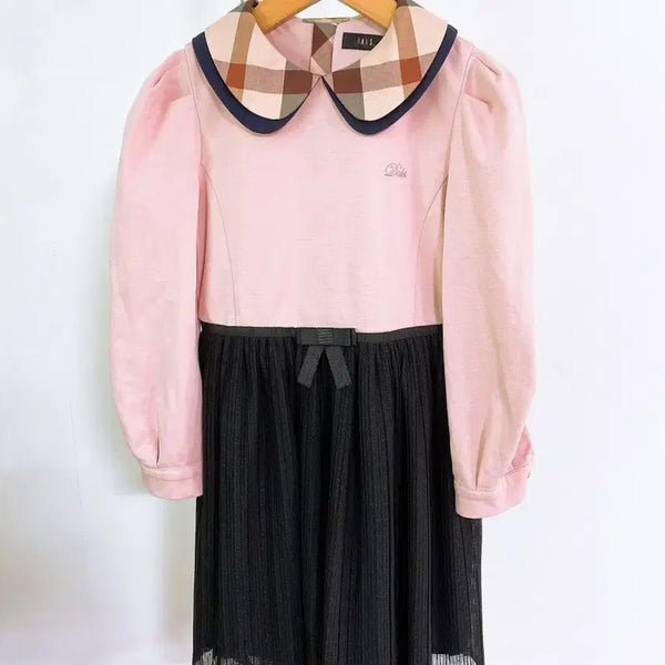 [BUNJANG] Daks Junior Check Frill Long-Sleeve Dress (Size 130/9Y) / 몽빈티지(주니어130(9Y)닥스주니어체크프릴긴팔원피스