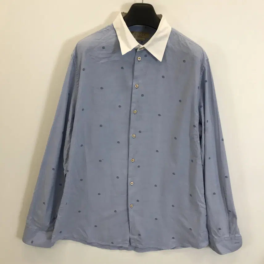 [BUNJANG] Gucci GG Embroidered Logo Oxford Shirt / GUCCI 구찌 GG자수로고 옥스포드셔츠 [110]