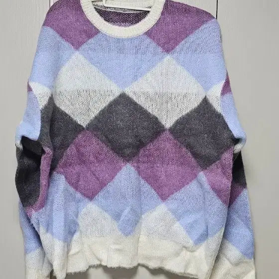 [BUNJANG] Check Pattern Knit Sweater / 체크 패턴 니트 스웨터