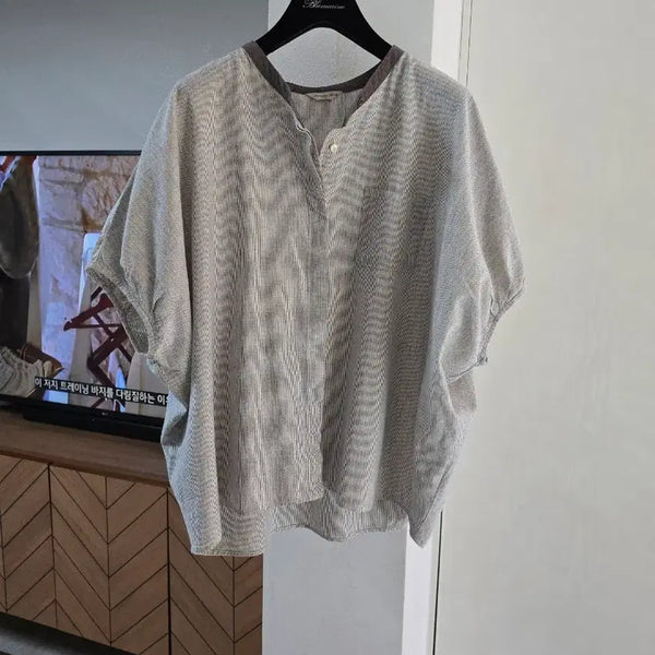 [BUNJANG] Samansamos Linen Blend Blouse / 사만사모스  블라우스/린넨 블라우스