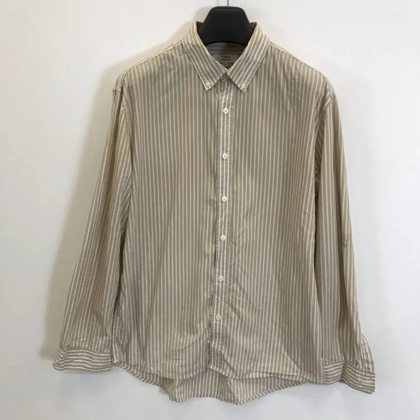 [BUNJANG] Musinsa Standard Striped Shirt Beige XL / 무신사스탠다드 스트라이프 셔츠 베이지 [XL]