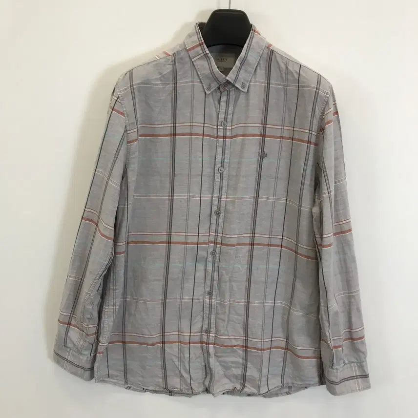 [BUNJANG] OLZEN Linen Check Shirt Gray 110 / 올젠 OLZEN 린넨 체크셔츠 그레이 [110]