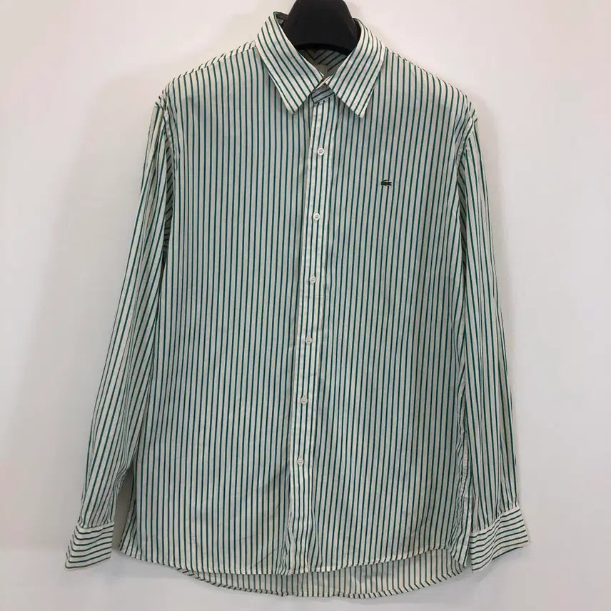 [BUNJANG] Lacoste Croc Patch Striped Shirt (105) / 라코스테 크록패치 스트라이프셔츠 105