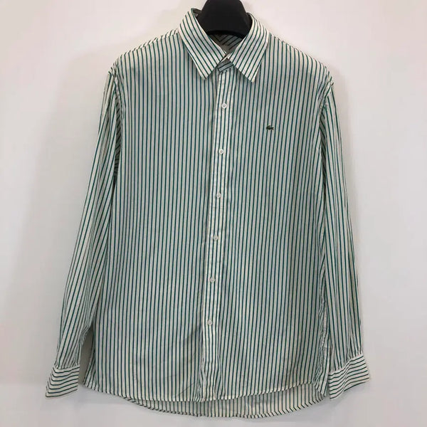 [BUNJANG] Lacoste Croc Patch Striped Shirt (105) / 라코스테 크록패치 스트라이프셔츠 105