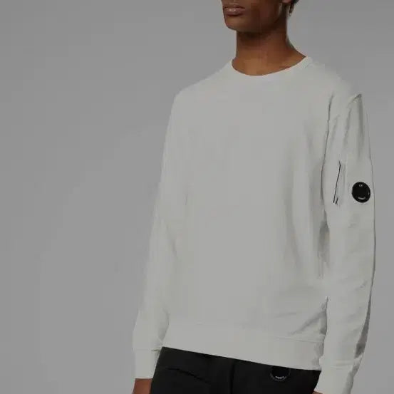 [BUNJANG] CP Company Garment Dyed Lens Crewneck Sweatshirt White / 871) CP컴퍼니 가먼트 다이 렌즈 크루 맨투맨