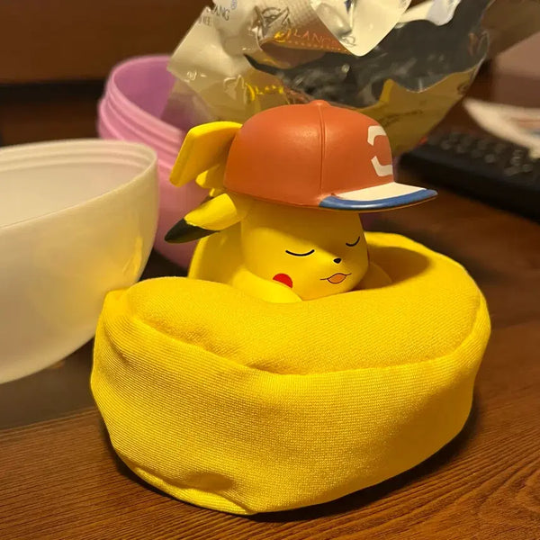[BUNJANG] Pokemon Sleeping Pikachu Figure with Hat Gacha / 포켓몬 잠자는 피규어 모자 쓴 피카츄 가챠 판매