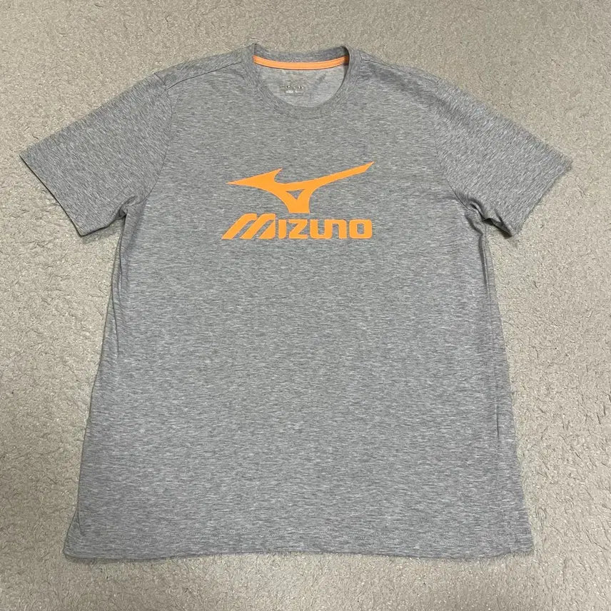 [BUNJANG] Mizuno Short Sleeve T-Shirt Grey Orange Logo XL / 미즈노 반팔 티셔츠 그레이 오렌지 로고 xl