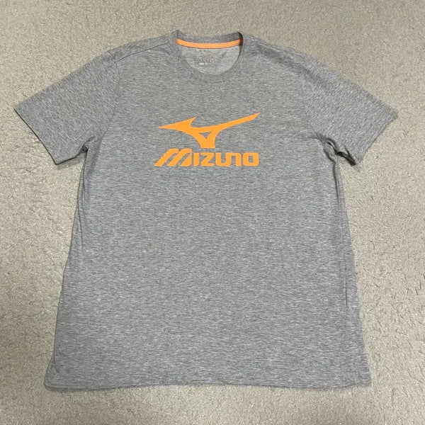 [BUNJANG] Mizuno Short Sleeve T-Shirt Grey Orange Logo XL / 미즈노 반팔 티셔츠 그레이 오렌지 로고 xl