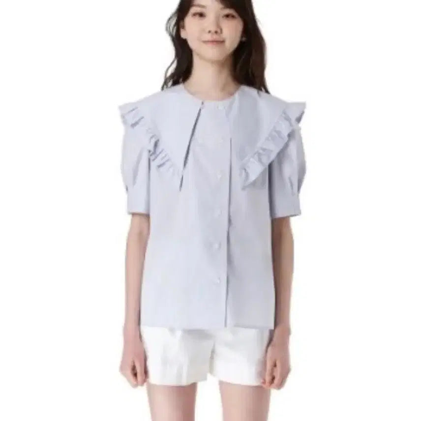 [BUNJANG] Lucky Chouette Sailor Frill Blouse / 럭키슈에뜨 세일러 프릴 블라우스