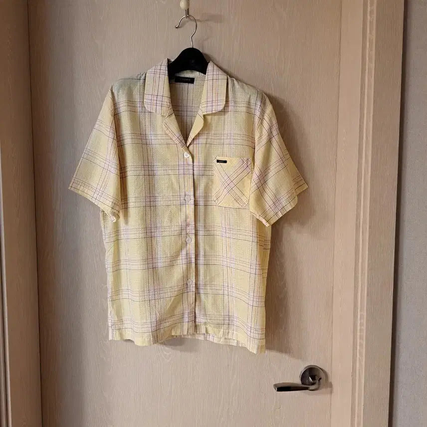 [BUNJANG] Check Short-Sleeve Shirt Yellow Size 90 / 체크 반팔 셔츠 옐로우사이즈90