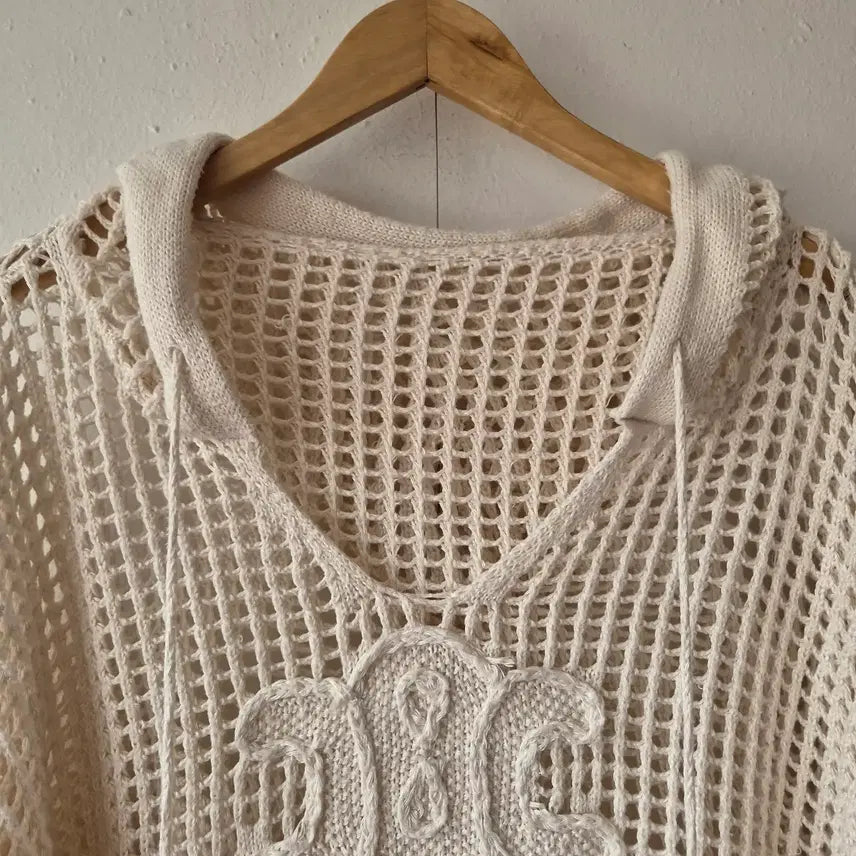 [BUNJANG] Celine Women's Net Hoodie Knit Top / 셀린 여성 그물 후드니트탑 FREE