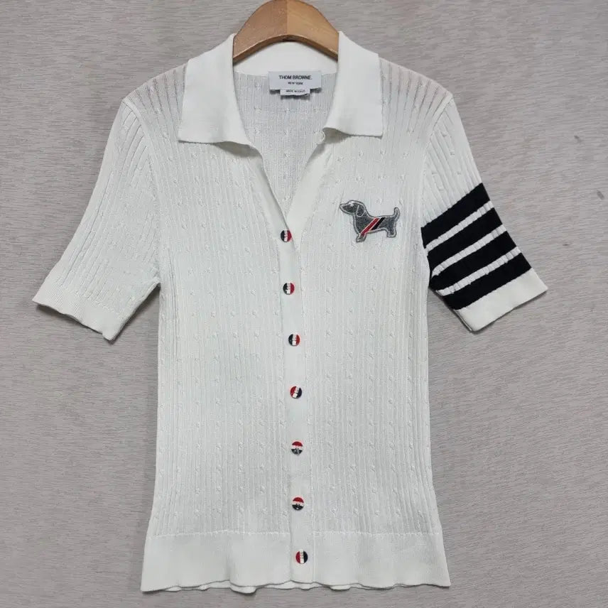 [BUNJANG] Thom Browne Short Sleeve Cardigan Women's Slim Fit Size 55 / 틈브라운 반팔 가디건 여자슬림 55사이즈ㅡ0422