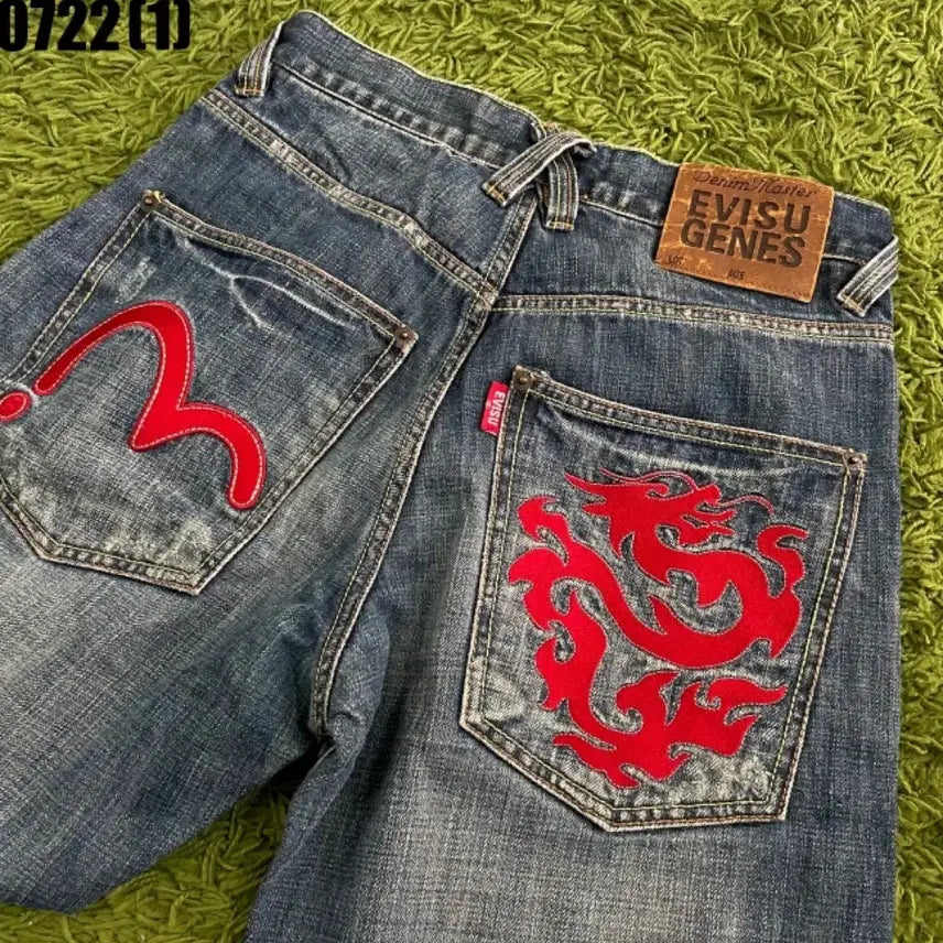 [BUNJANG] Evisu Denim Pants with Dragon Embroidery / 에비수 진 용자수 데님팬츠 청바지 26