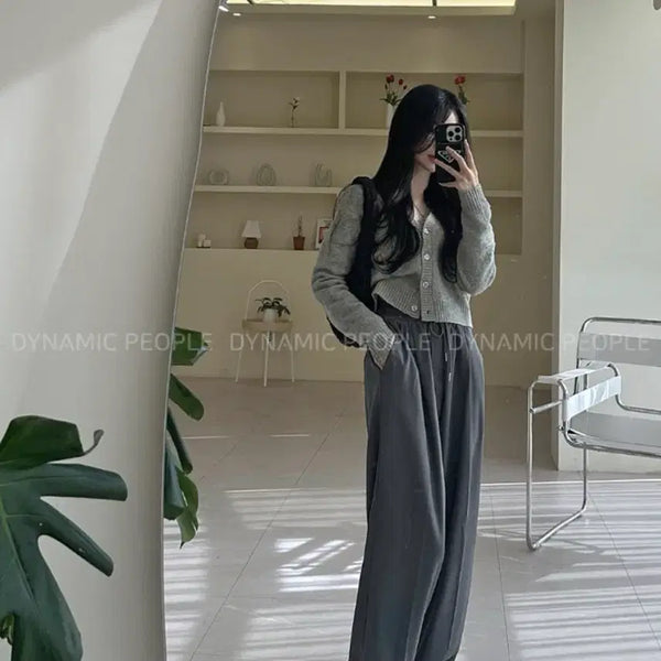 [BUNJANG] Pintuck Pleats Banding Wide Slacks / 핀턱 플리츠 밴딩 와이드 슬랙스