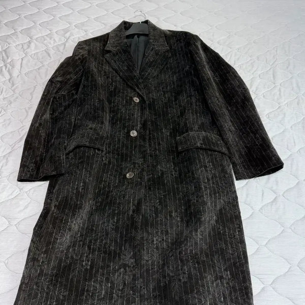 [BUNJANG] YOUTH Flower Pattern Suede Coat / 유스 플라워 패턴 코트