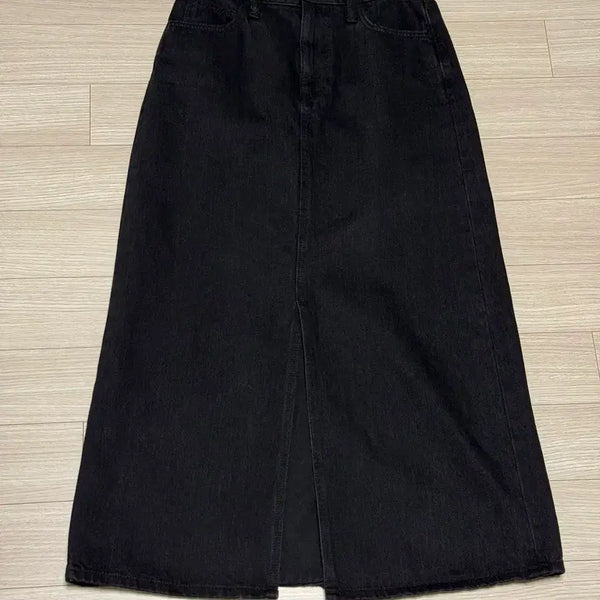 [BUNJANG] Uniqlo Denim Long Skirt Black Size S / [S]유니클로 데님 롱 스커트