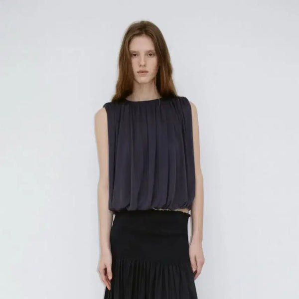 [BUNJANG] Monoha Shirring Sleeveless Gray / 모노하 셔링 슬리브리스 그레이색상 8월5일 배송가능