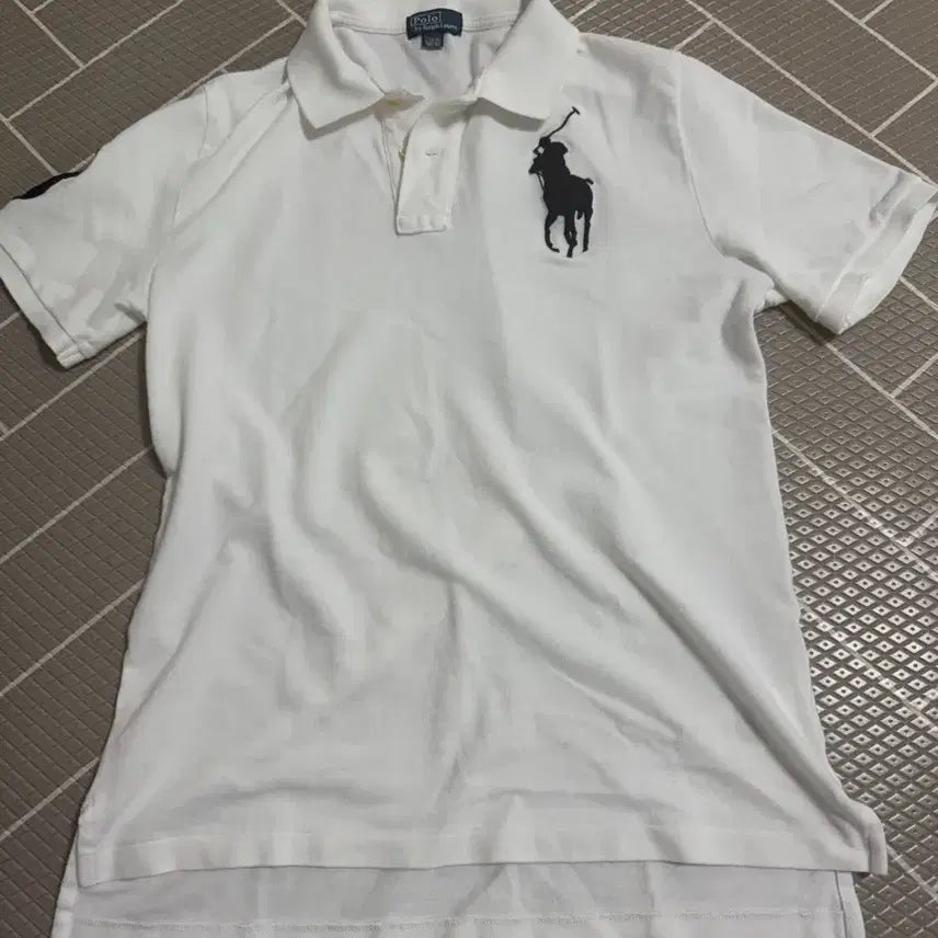 [BUNJANG] Polo Ralph Lauren White Polo Shirt with Black Big Pony Logo / 폴로 카라티
