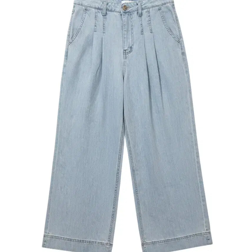 [BUNJANG] Women's M Summer Wide Light Wash Denim Jeans / 여성M/ 텍새 Bule i-d 여름 와이드 연청데님
