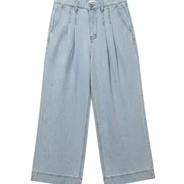 [BUNJANG] Women's M Summer Wide Light Wash Denim Jeans / 여성M/ 텍새 Bule i-d 여름 와이드 연청데님