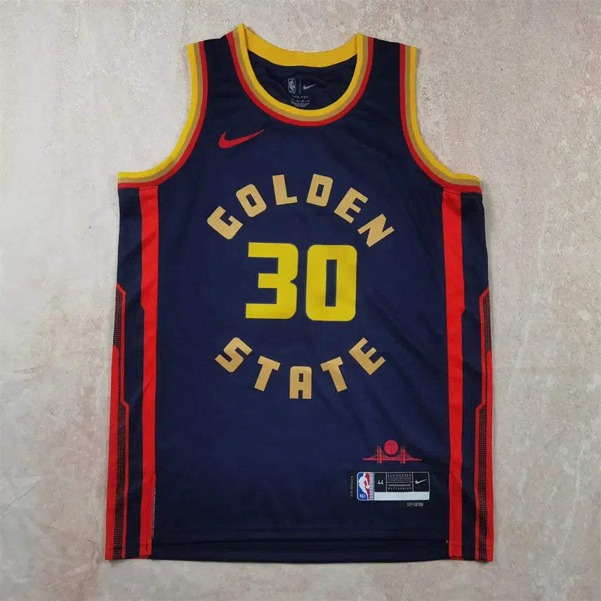 [BUNJANG] Nike NBA Warriors Stephen Curry #30 2025 Deep Blue City Edition Jersey / 나이키 NBA 농구복 2025년형 워리어스 커리 30호 딥블루시티 버전