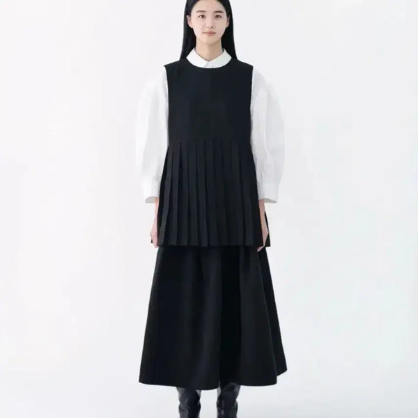 [BUNJANG] Eunoia Pleats Vest / [1회 착용 후 드라이 보관] 유노이아 플리츠 베스트
