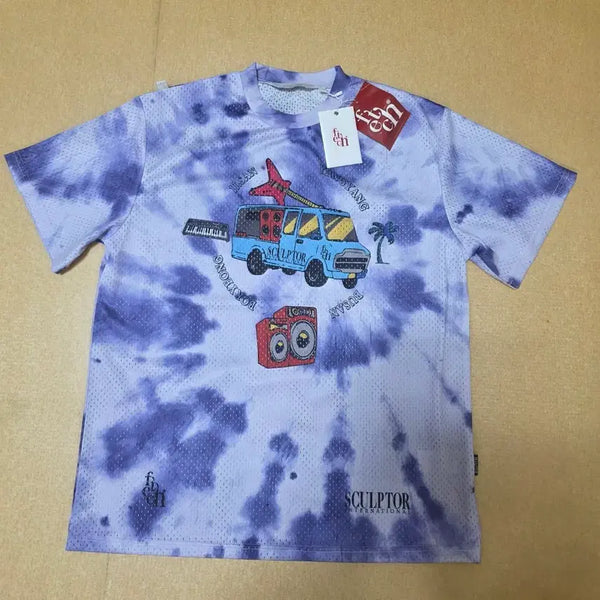 [BUNJANG] FETCH x SCULPTOR Tie-Dye Mesh Short Sleeve Jersey M / [새제품] 페치 x 스컬프터 타이다이 메시 반팔티 저지 M
