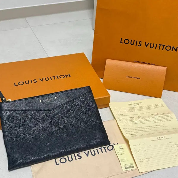 [BUNJANG] Louis Vuitton Empreinte Leather Clutch Bag (Full Set) / [정품]루이비통 앙프렝뜨 클러치백 (풀구성)