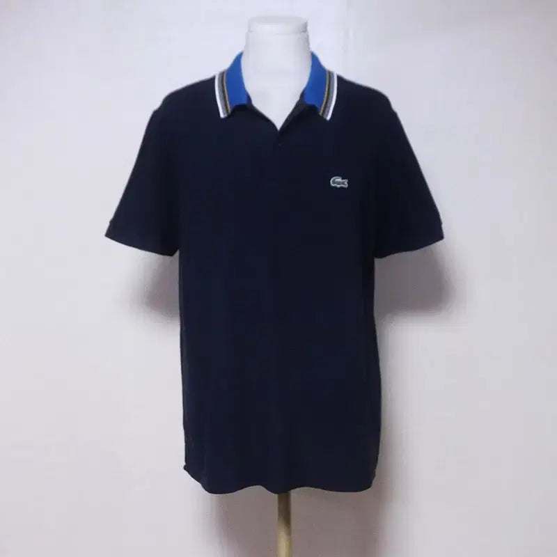 [BUNJANG] Lacoste Men's Navy Short Sleeve Polo Shirt (Size 100) / 라코스테 남성100 네이비 반팔 티셔츠(4)