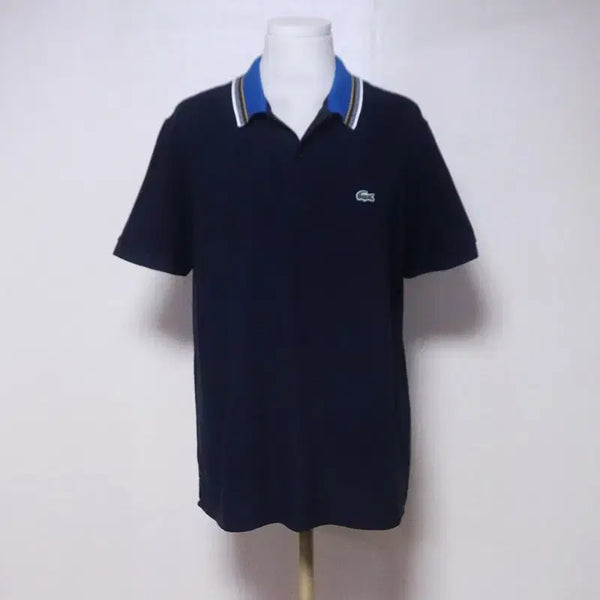 [BUNJANG] Lacoste Men's Navy Short Sleeve Polo Shirt (Size 100) / 라코스테 남성100 네이비 반팔 티셔츠(4)