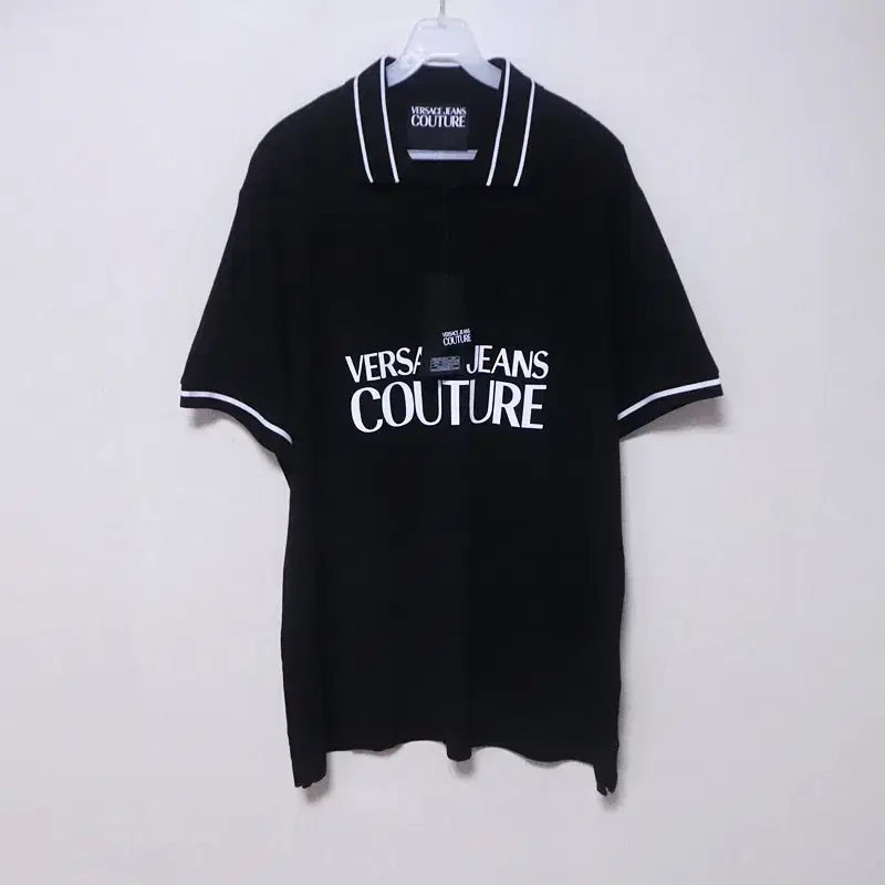 [BUNJANG] Versace Couture Men's Oversized Fit Cotton Short Sleeve Polo T-Shirt Black / [새상품]베르사체 꾸뛰르 남성100 오버핏 반팔 카라 티셔츠(4)