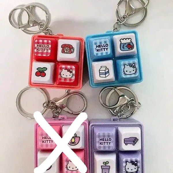 [BUNJANG] Hello Kitty 4-Keycap Keychain / 헬로키티 키링 4구 키캡 키링