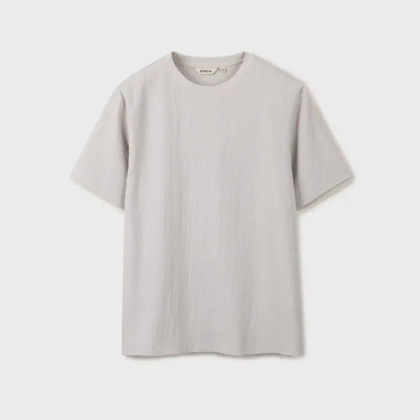 [BUNJANG] ZIOZIA Men's Pleated Round Short-Sleeve T-Shirt (L/100) / [L(100)] 지오지아 플리츠 반팔 새제품