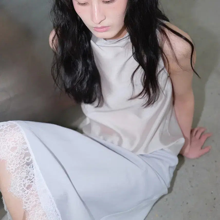 [BUNJANG] ECUA Draped Sleeveless Blouse - Mint / 에쿠아 Draped Sleeveless Blouse Mint