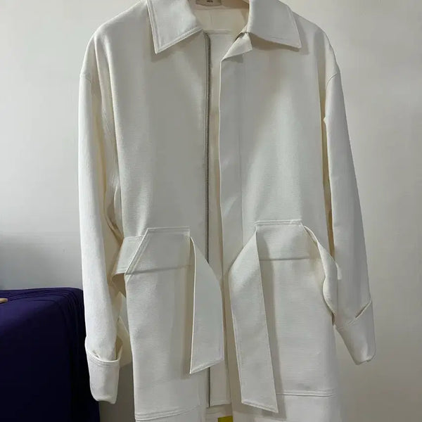 [BUNJANG] RECTO White Cotton Jacket L / RECTO 렉토 화이트 코튼 자켓 L
