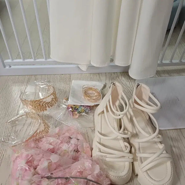 [BUNJANG] Goddess Concept Dress Set with Shoes / 여신 컨셉촬영 꽃 컨셉촬 미개봉 신발포함세트