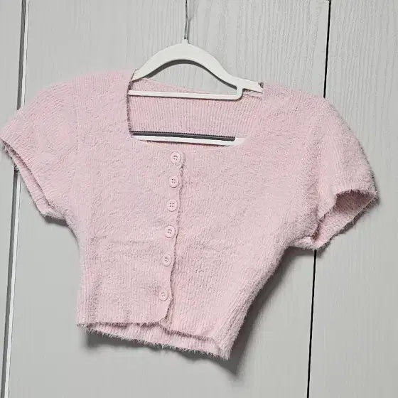 [BUNJANG] Pink Angora Knit Cardigan / 분홍색 앙고라 니트 가디건