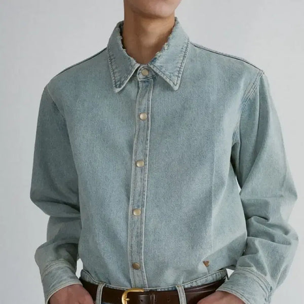 [BUNJANG] RECTO Light Blue Denim Shirt M / 렉토 RECTO 데님 셔츠 라이트 블루 M사이즈