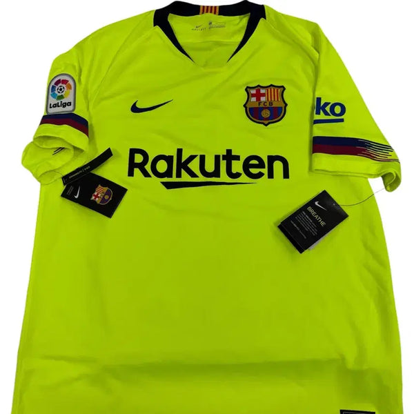 [BUNJANG] FC Barcelona 2018-19 Away Jersey (Fluorescent Yellow) - L / 2018-19 FC 바르셀로나 어웨이 저지 (형광 옐로우)