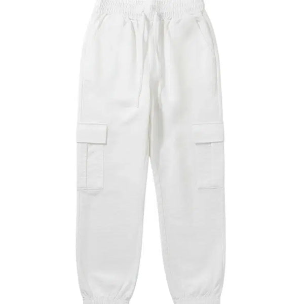 [BUNJANG] Women's Linen Cargo Pants / 여성S/ 마 린넨 밴딩 카고팬츠