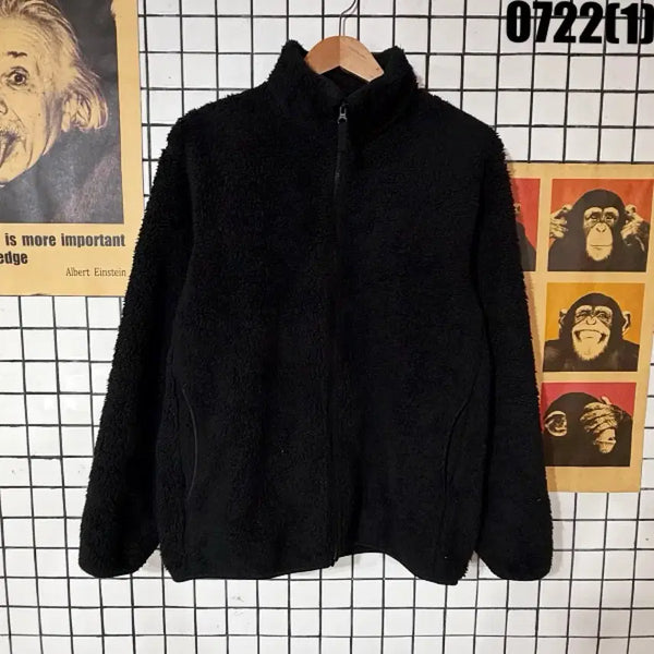 [BUNJANG] Uniqlo Fluffy Fleece Full-Zip Jacket Black L / 유니클로 플러피 후리스 풀집업 블랙 L