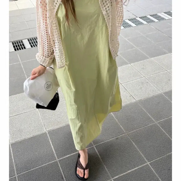 [BUNJANG] Atelier Love Song Ribbon Dress Lime Green / 아뜰리에러브송 리본원피스 라임그린
